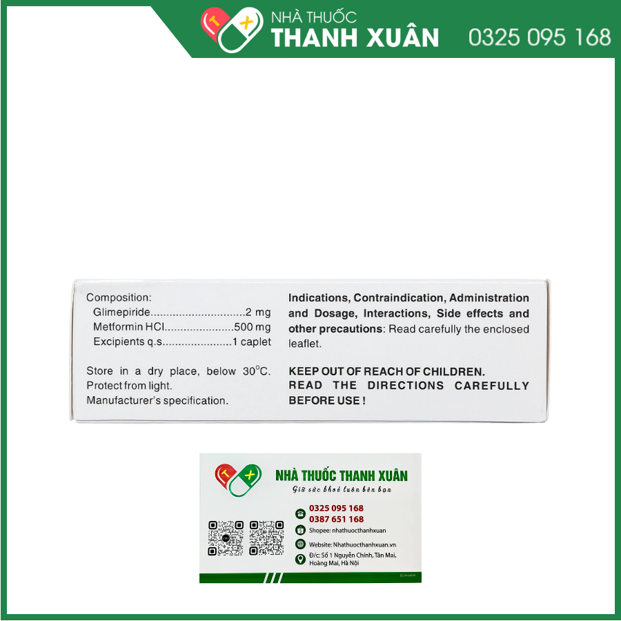 Co-Miaryl 2mg/500mg trị tiểu đường tuýp 2